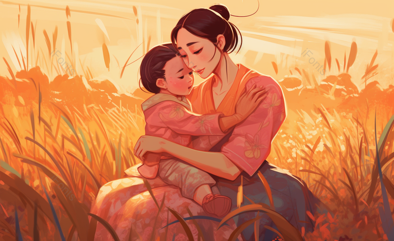 妈妈抱娃温馨画面母亲节手绘场景,插画/手绘图,插画/手绘图库,插画/手绘图下载,插画/手绘